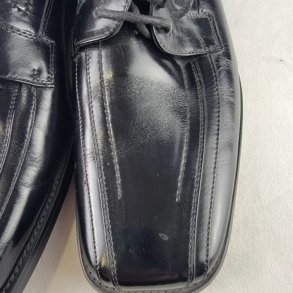 STACEY ADAMS Men's Dress Shoes Solid Black Leather 9M 23274-01 Lace Up Formal